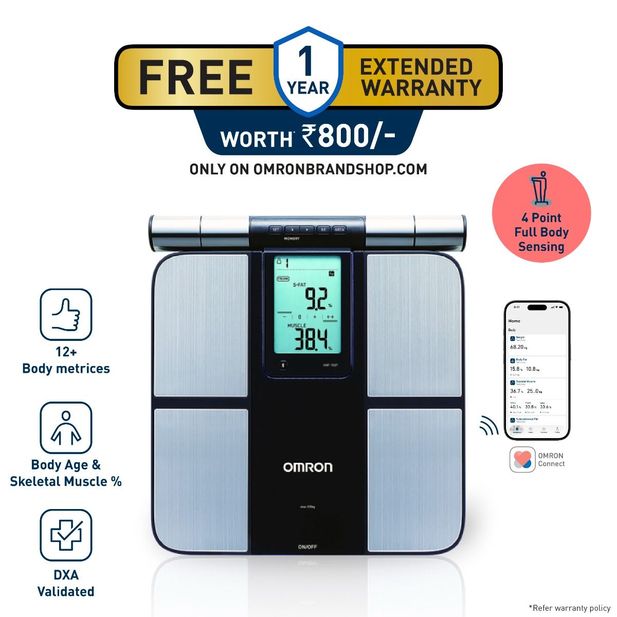 Omron New Karada Scan HBF 702T Digital Body composition monitor with  Body Fat & BMI Monitoring